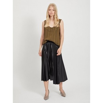 textil Mujer Faldas Vila Nitban Midi Skirt - Black Negro