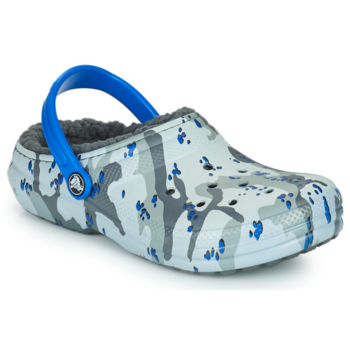 Zapatos Niño Zuecos (Clogs) Crocs CLASSIC LINED CAMO CG K Gris / Azul