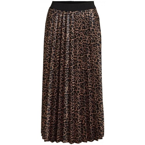 textil Mujer Faldas Vila Nitban Skirt - Print Tiger Eyes Lia Marrón