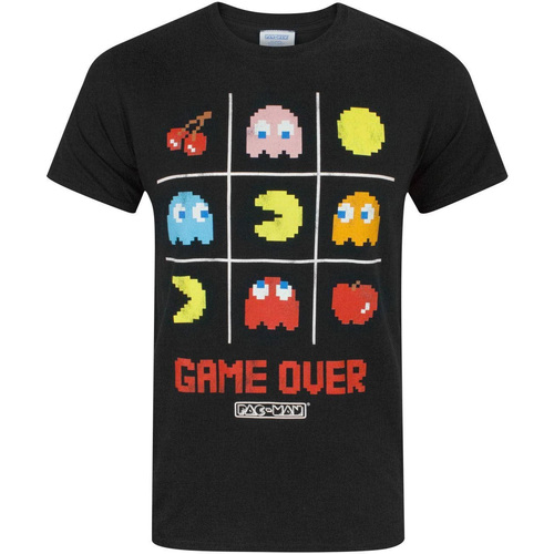 textil Hombre Camisetas manga larga Pac Man Game Over Negro