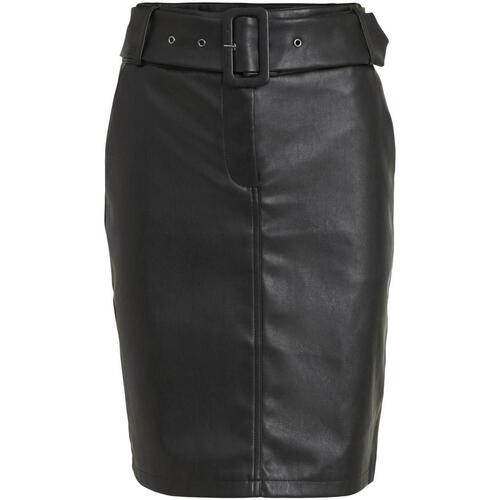 textil Mujer Faldas Vila VISYBILLE HW COATED BELTED SKIRT Negro