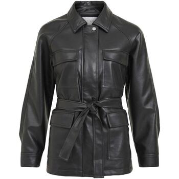 textil Mujer Abrigos Vila VIFRAYA COATED BELTED SHACKET Negro