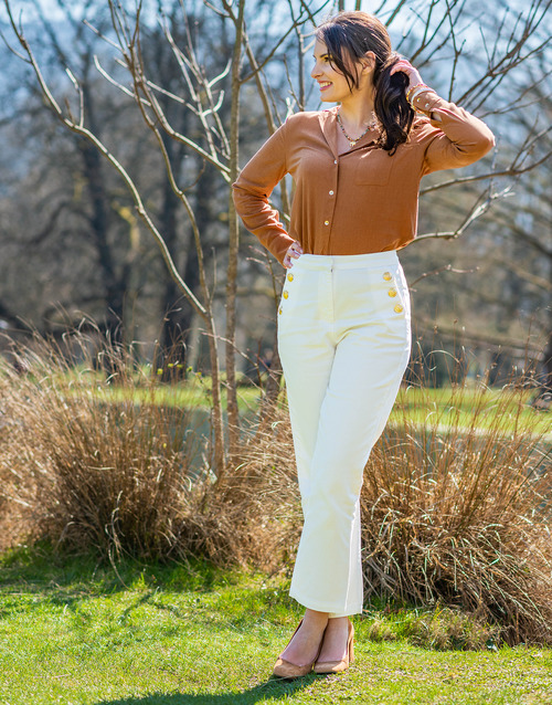 textil Mujer Vaqueros rectos Céleste ONDINE  Blanco