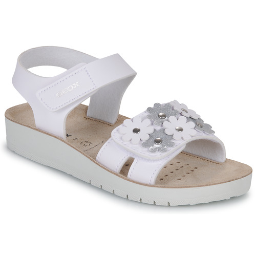 Zapatos Niña Sandalias Geox J SANDAL COSTAREI GI Blanco