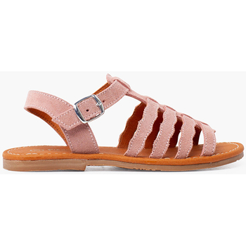 Zapatos Niña Sandalias Pisamonas sandalias serraje tipo gladiador hebilla Rosa