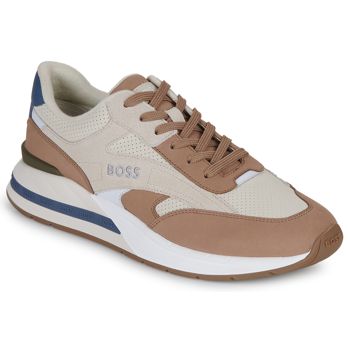 Zapatos Hombre Zapatillas bajas BOSS Kurt_Runn_nupf Beige / Camel / Azul