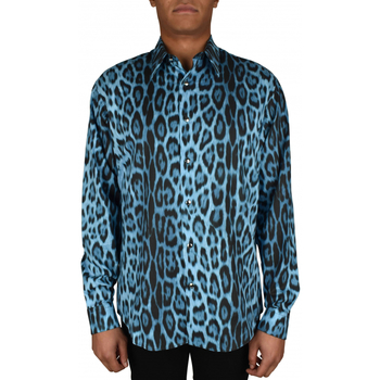 textil Hombre Camisas manga larga Roberto Cavalli  Azul