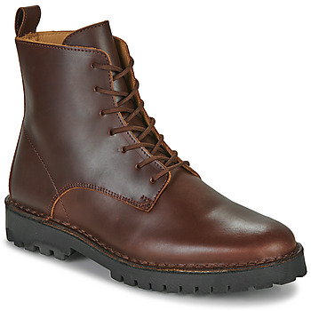 Zapatos Hombre Botas de caña baja Selected SLHRICKY LEATHER LACE-UP BOOT Marrón