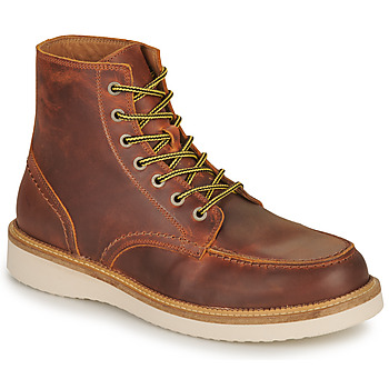 Zapatos Hombre Botas de caña baja Selected SLHTEO NEW LEATHER MOC-TOE BOOT Cognac