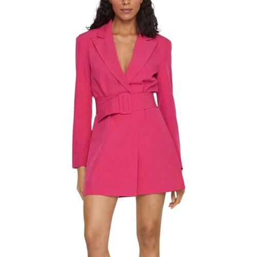 textil Mujer Vestidos Vila VIGERY L/S V-NECK SHORT DRESS Rosa