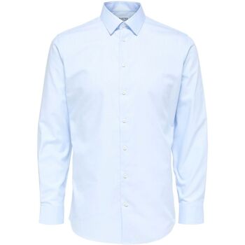 textil Hombre Camisas manga larga Selected 16080200 METHAN-LIGHT BLUE Azul