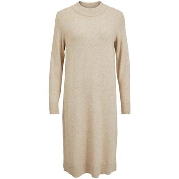 textil Mujer Vestidos Vila VIRIL CREW NECK L/S MIDI DRESS Beige