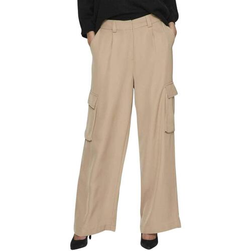 textil Mujer Pantalones Vila VIWINNIE LADY WIDE HW CARGO PANTS Beige