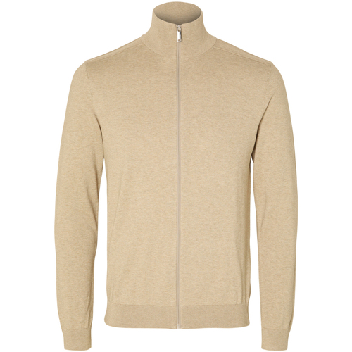 textil Hombre Sudaderas Selected Berg Full Zip Cardigan Kelp Beige