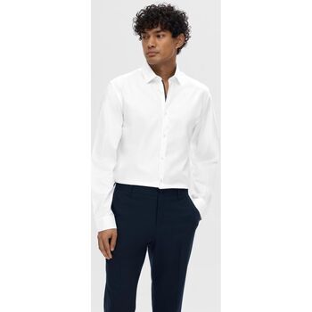 textil Hombre Camisas manga larga Selected 16058640 NEW MARK-BRIGHT WHITE Blanco