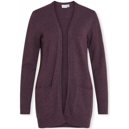 textil Mujer Abrigos Vila Noos Ril Cardigan - Plum Perfect Violeta