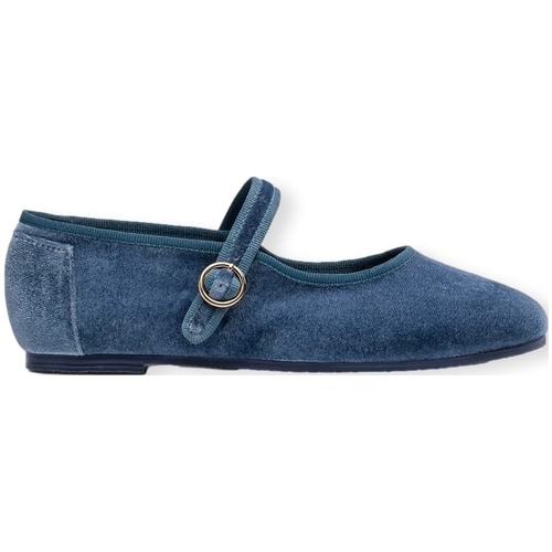 Zapatos Mujer Bailarinas-manoletinas Paez Mary Jane W - Velvet Cloudy Azul