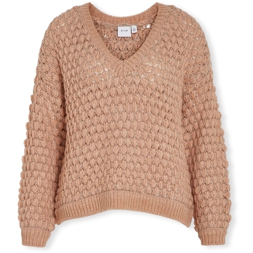 textil Mujer Jerséis Vila Evali Knit L/S - Natural Melange Beige