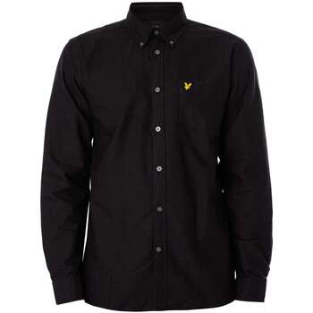 textil Hombre Camisas manga larga Lyle & Scott Camisa Oxford sencilla Negro