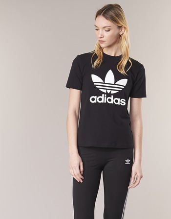 textil Mujer Camisetas manga corta adidas Originals TREFOIL TEE Negro