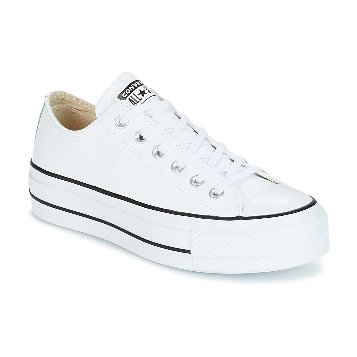 Zapatos Mujer Zapatillas bajas Converse CHUCK TAYLOR ALL STAR LIFT CLEAN OX LEATHER Blanco