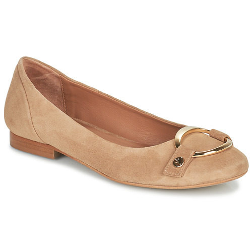 Shoes Women Ballerinas JB Martin LENA Goat / Velvet / Camel