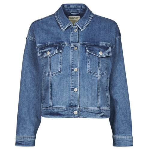 Clothing Women Denim jackets Esprit Denim Jacket Blue