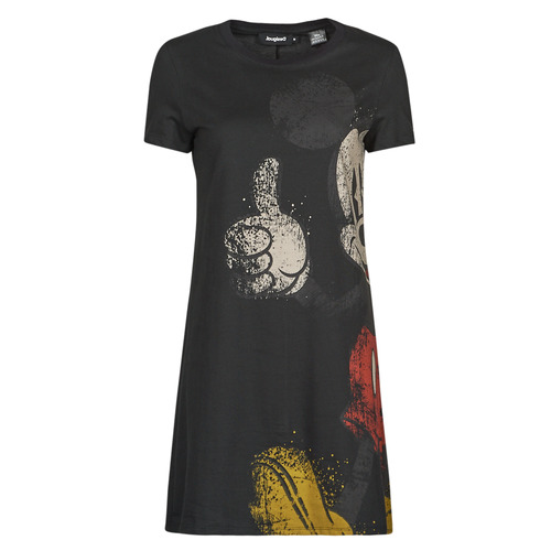 Clothing Women Short Dresses Desigual VEST_MY MICKEY Black