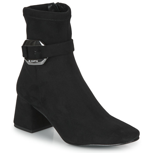 Shoes Women Ankle boots JB Martin VAGUE Canvas / Suede / Stretch / Black