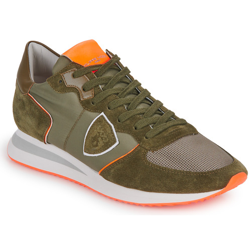 Shoes Men Low top trainers Philippe Model TROPEZ X LOW MAN Kaki / Orange