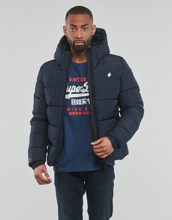 Clothing Men Duffel coats Superdry HOODED SPORTS PUFFR JACKET Marine