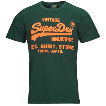 Clothing Men short-sleeved t-shirts Superdry NEON VL T SHIRT Green