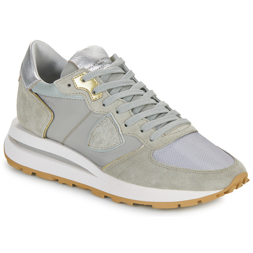 Shoes Women Low top trainers Philippe Model TROPEZ HAUTE LOW WOMAN Grey / Kaki / Gold