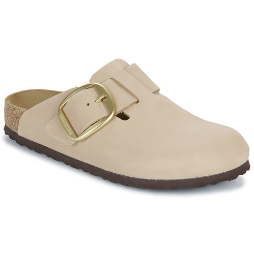 Shoes Women Clogs Birkenstock Boston Big Buckle LENB Sandcastle Beige