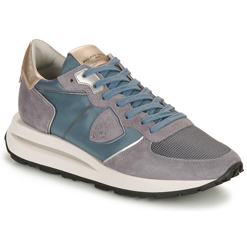 Shoes Women Low top trainers Philippe Model TROPEZ HAUTE LOW WOMAN Blue / Grey