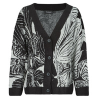 Clothing Women Jackets / Cardigans Desigual JERS HALIFAX Black / White