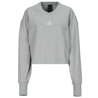 Clothing Women sweaters Adidas Sportswear ALL SZN Ribbed V-Neck Sweatshirt Grey