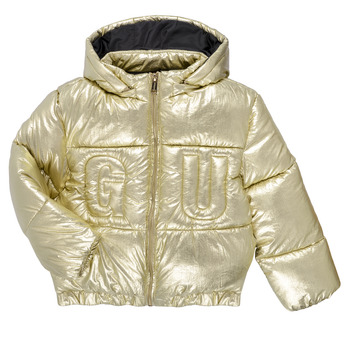 Clothing Girl Duffel coats Guess HOODED LS PADDED PUFFER Gold