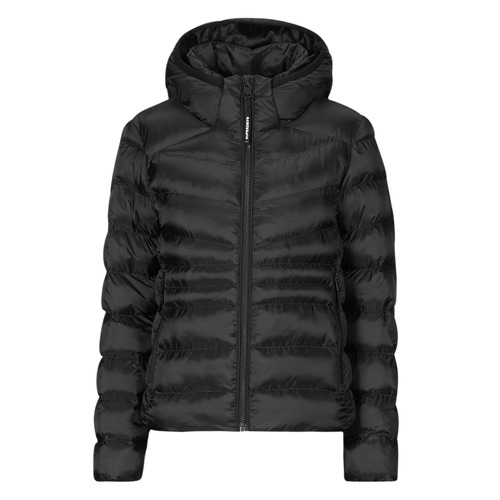 Clothing Women Duffel coats Superdry HOODED FUJI PADDED JACKET Black