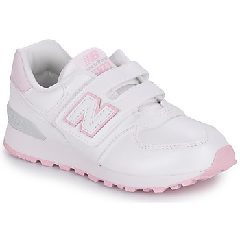 Shoes Girl Low top trainers New Balance 574 White / Pink