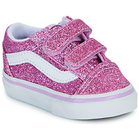 Shoes Girl Low top trainers Vans TD Old Skool V Pink / Glitter