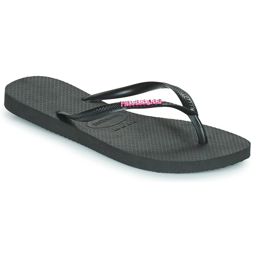 kengät Naiset Varvassandaalit Havaianas SLIM LOGO METALLIC Musta / Vaaleanpunainen