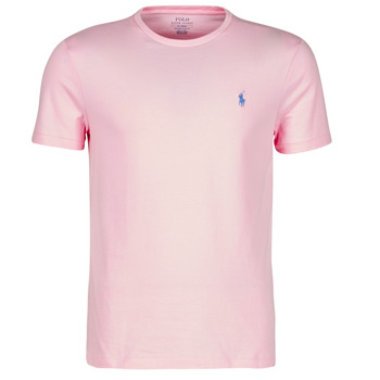 vaatteet Miehet Lyhythihainen t-paita Polo Ralph Lauren T-SHIRT AJUSTE COL ROND EN COTON LOGO PONY PLAYER Vaaleanpunainen