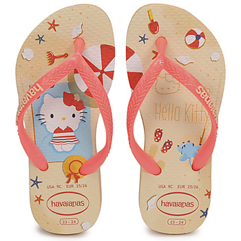 kengät Tytöt Varvassandaalit Havaianas KIDS SLIM HELLO KITTY Beige / Oranssi