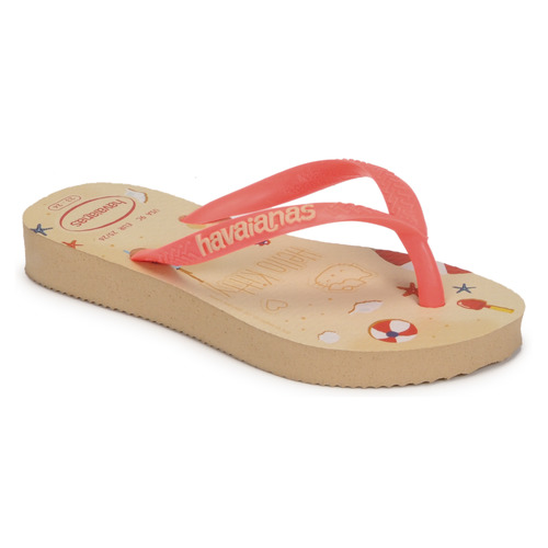 kengät Tytöt Varvassandaalit Havaianas KIDS SLIM HELLO KITTY Beige / Oranssi