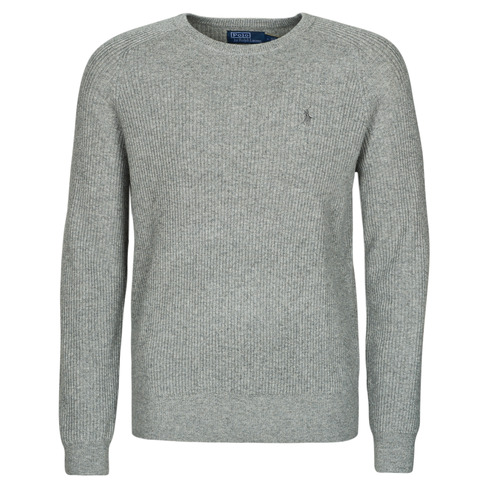 vaatteet Miehet Neulepusero Polo Ralph Lauren S224SV07B-LS RIB CN-LONG SLEEVE-PULLOVER Harmaa / Fawn / Harmaa / Heather