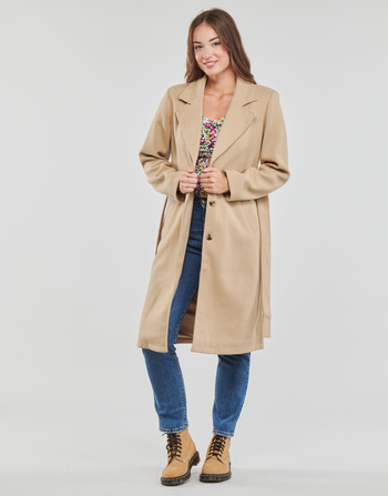 vaatteet Naiset Paksu takki Vila VIPOKO LONG BELT COAT Beige