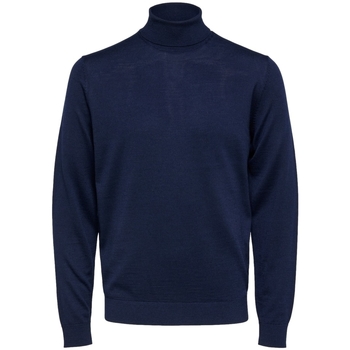 vaatteet Miehet Neulepusero Selected Town Merino - Navy Blazer Sininen