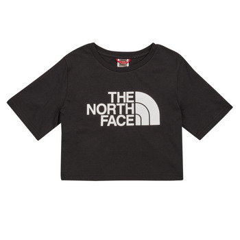 vaatteet Tytöt Lyhythihainen t-paita The North Face Girls S/S Crop Easy Tee Musta