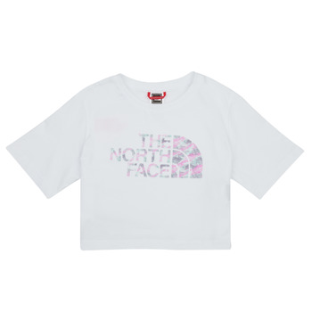 vaatteet Tytöt Lyhythihainen t-paita The North Face Girls S/S Crop Easy Tee Valkoinen